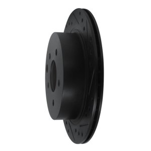 Infiniti Q45 Brake Rotor (1) - Rear Right - R1 Concepts - Drilled & Slotted - Black - `93-`01